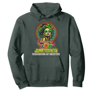 Juneteenth Hoodie Remembering Ancestors African American Womens TS02 Dark Forest Green Print Your Wear
