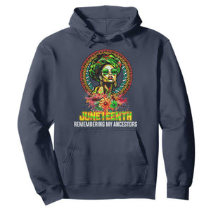 Juneteenth Hoodie Remembering Ancestors African American Womens TS02 Navy Print Your Wear