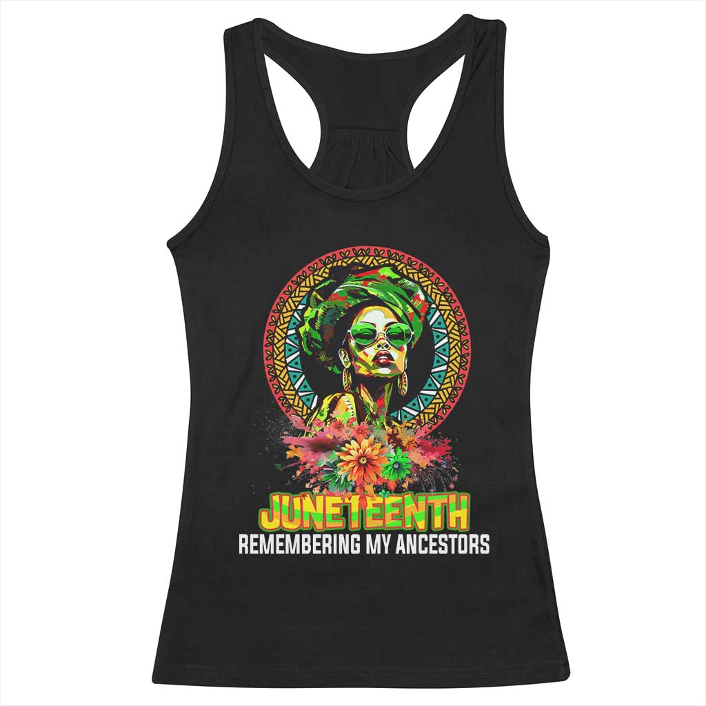 Juneteenth 1865 Racerback Tank Top Remembering Ancestors African American Woman TS02 Black Print Your Wear