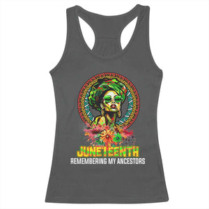 Juneteenth 1865 Racerback Tank Top Remembering Ancestors African American Woman TS02 Dark Heather Print Your Wear