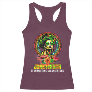 Juneteenth 1865 Racerback Tank Top Remembering Ancestors African American Woman TS02 Maroon Print Your Wear