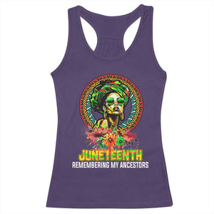 Juneteenth 1865 Racerback Tank Top Remembering Ancestors African American Woman TS02 Purple Print Your Wear