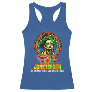 Juneteenth 1865 Racerback Tank Top Remembering Ancestors African American Woman TS02 Royal Blue Print Your Wear