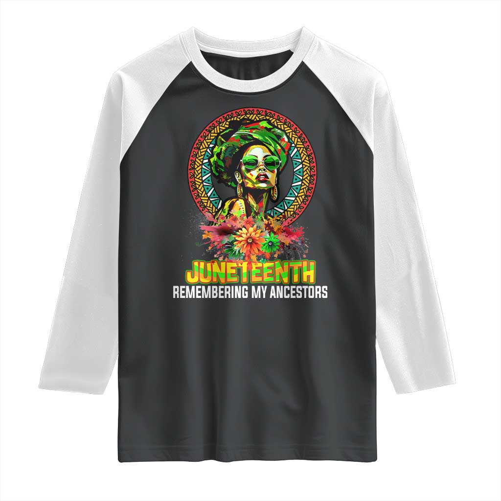 Juneteenth 1865 Raglan Shirt Remembering Ancestors African American Woman TS02 Black White Print Your Wear