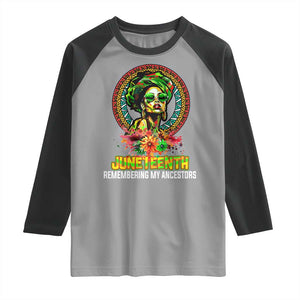 Juneteenth 1865 Raglan Shirt Remembering Ancestors African American Woman TS02 Sport Gray Black Print Your Wear