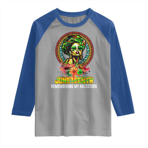Juneteenth 1865 Raglan Shirt Remembering Ancestors African American Woman TS02 Sport Gray Royal Print Your Wear