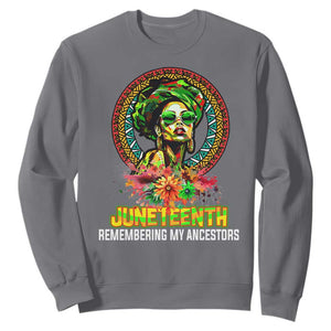 Juneteenth Sweatshirt Remembering Ancestors African American Womens TS02 Charcoal Print Your Wear