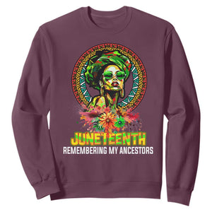 Juneteenth Sweatshirt Remembering Ancestors African American Womens TS02 Maroon Print Your Wear