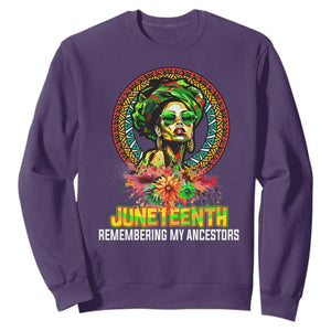 Juneteenth Sweatshirt Remembering Ancestors African American Womens TS02 Purple Print Your Wear