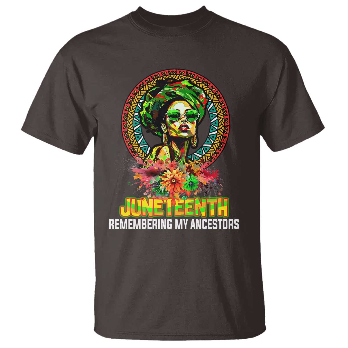 Juneteenth 1865 T Shirt Remembering Ancestors African American Woman TS02 Dark Chocolate Print Your Wear