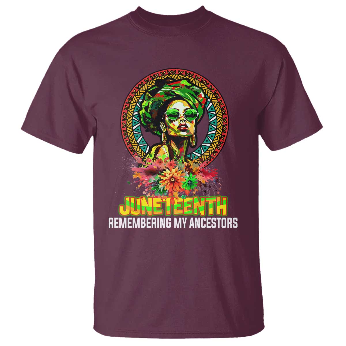 Juneteenth 1865 T Shirt Remembering Ancestors African American Woman TS02 Maroon Print Your Wear
