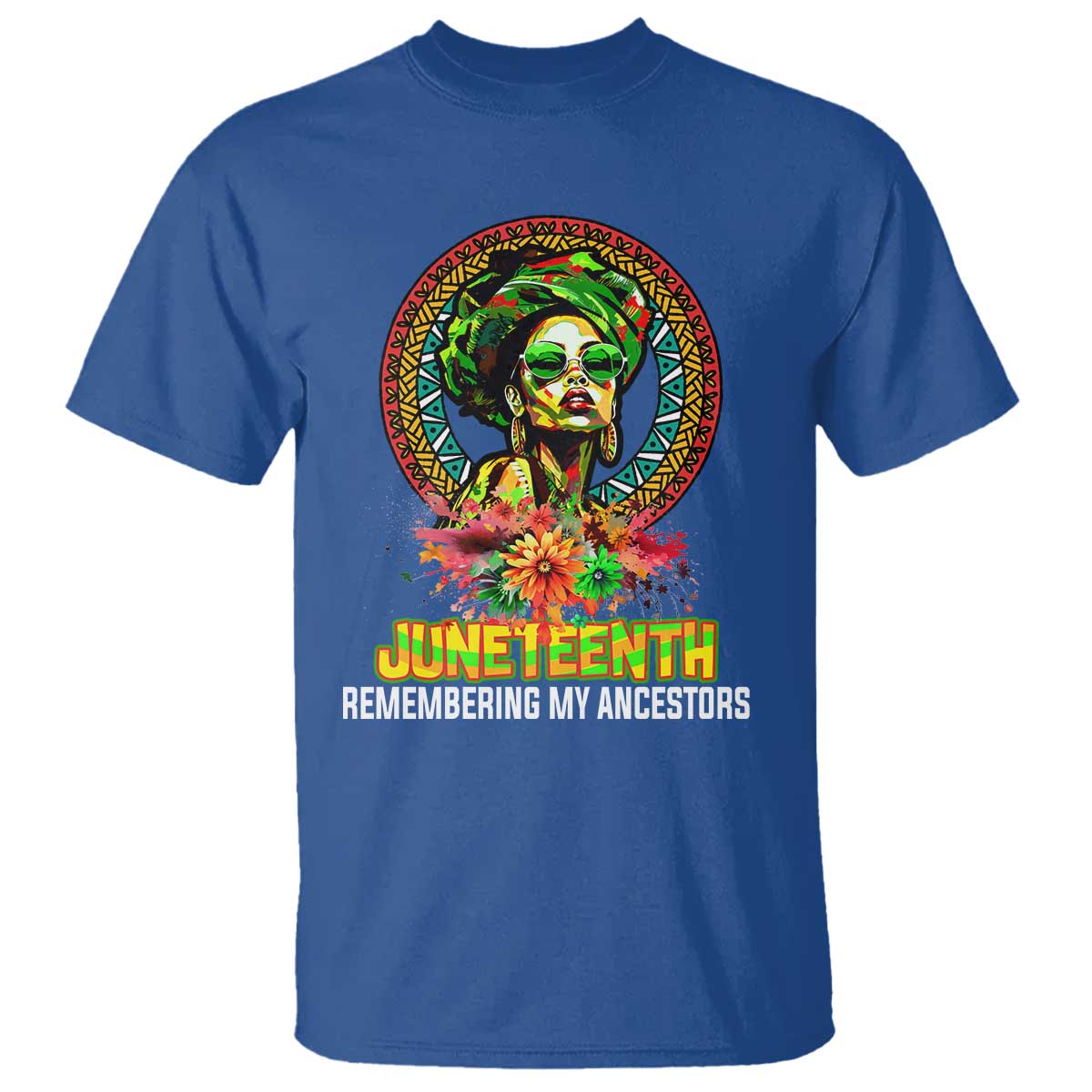 Juneteenth 1865 T Shirt Remembering Ancestors African American Woman TS02 Royal Blue Print Your Wear