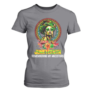 Juneteenth T Shirt For Women Remembering Ancestors African American Womens TS02 Charcoal Print Your Wear