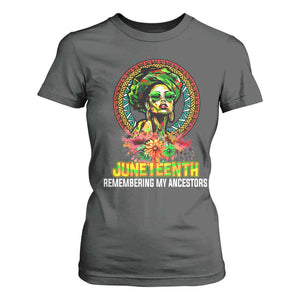 Juneteenth T Shirt For Women Remembering Ancestors African American Womens TS02 Dark Heather Print Your Wear