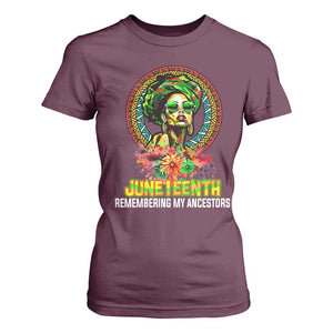 Juneteenth T Shirt For Women Remembering Ancestors African American Womens TS02 Maroon Print Your Wear