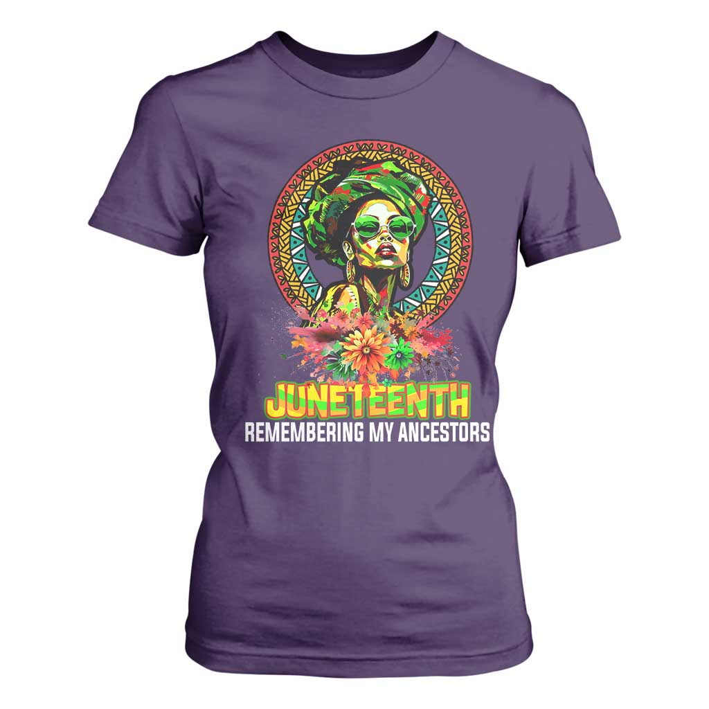 Juneteenth T Shirt For Women Remembering Ancestors African American Womens TS02 Purple Print Your Wear