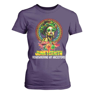 Juneteenth T Shirt For Women Remembering Ancestors African American Womens TS02 Purple Print Your Wear