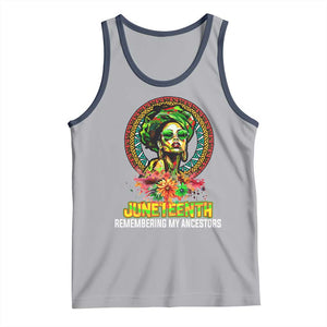 Juneteenth 1865 Tank Top Remembering Ancestors African American Woman TS02 Athletic Heather Navy Print Your Wear