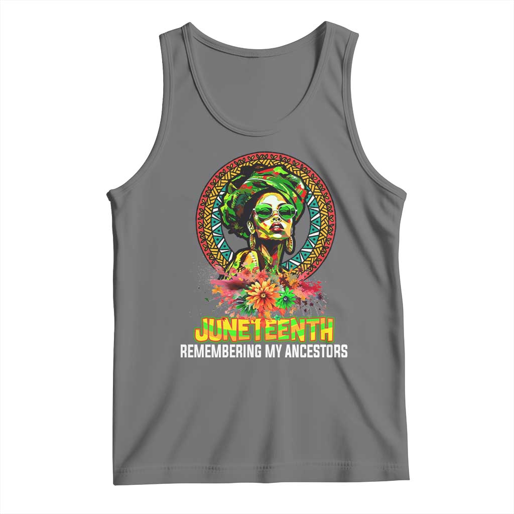 Juneteenth 1865 Tank Top Remembering Ancestors African American Woman TS02 Black Heather Print Your Wear