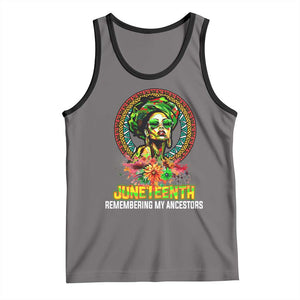 Juneteenth 1865 Tank Top Remembering Ancestors African American Woman TS02 Deep Heather Black Print Your Wear