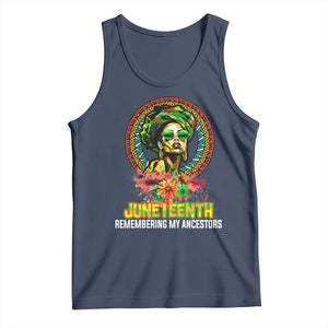 Juneteenth 1865 Tank Top Remembering Ancestors African American Woman TS02 Navy Print Your Wear