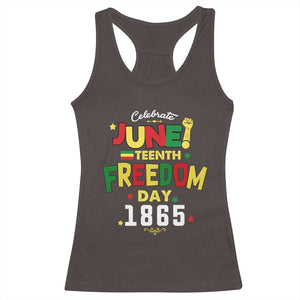 Celebrate Juneteenth 1865 Racerback Tank Top Freedom Day Black History Independence TS02 Dark Chocolate Print Your Wear