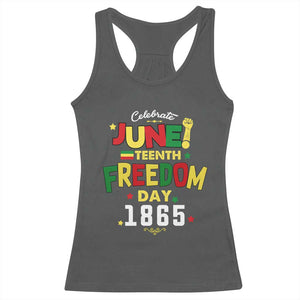 Celebrate Juneteenth 1865 Racerback Tank Top Freedom Day Black History Independence TS02 Dark Heather Print Your Wear