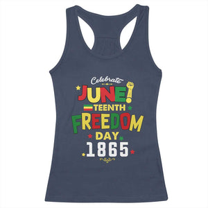 Celebrate Juneteenth 1865 Racerback Tank Top Freedom Day Black History Independence TS02 Navy Print Your Wear