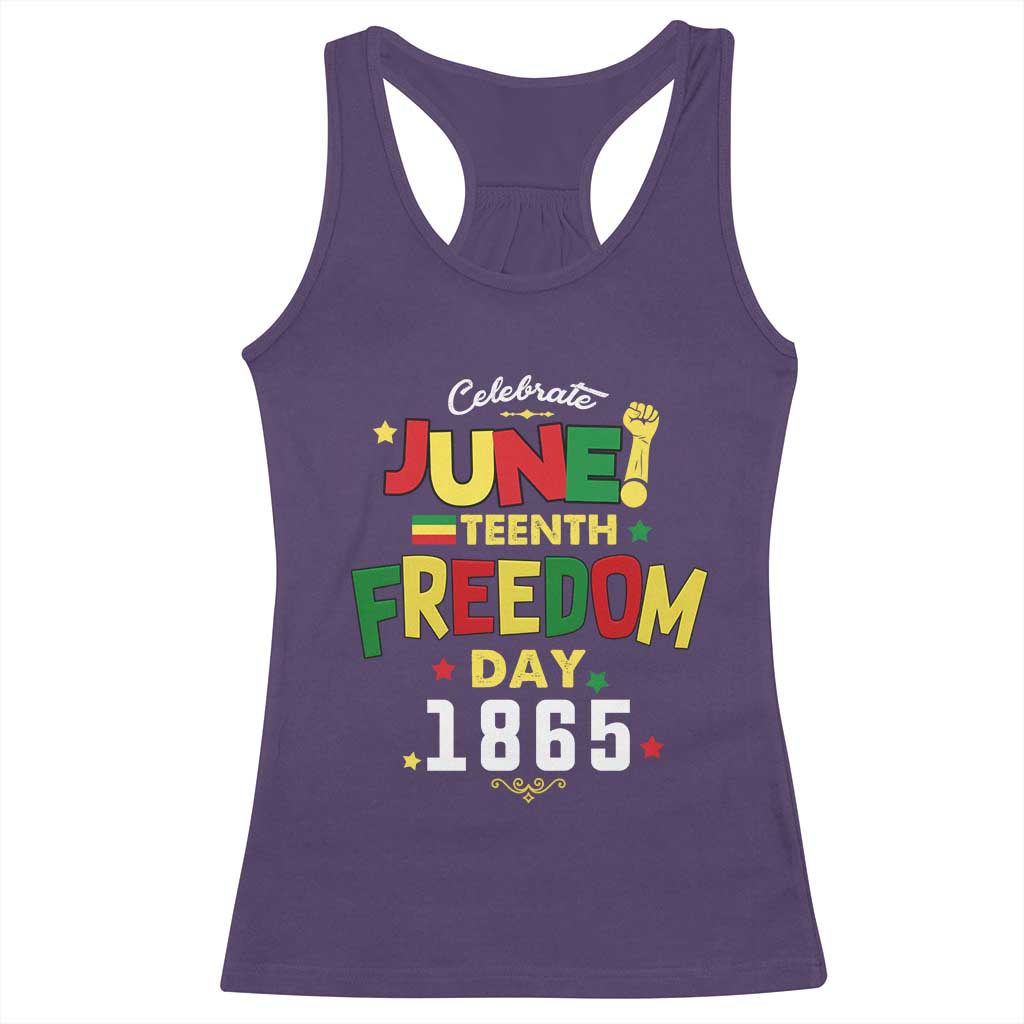 Celebrate Juneteenth 1865 Racerback Tank Top Freedom Day Black History Independence TS02 Purple Print Your Wear