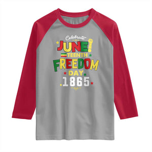 Celebrate Juneteenth 1865 Raglan Shirt Freedom Day Black History Independence TS02 Sport Gray Red Print Your Wear
