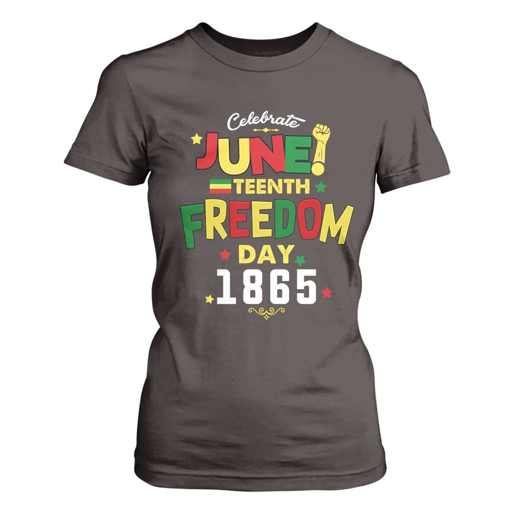 Celebrate Juneteenth 1865 T Shirt For Women Freedom Day Black History Independence TS02 Dark Chocolate Print Your Wear