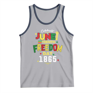 Celebrate Juneteenth 1865 Tank Top Freedom Day Black History Independence TS02 Athletic Heather Navy Print Your Wear