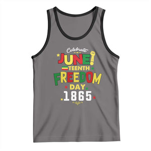 Celebrate Juneteenth 1865 Tank Top Freedom Day Black History Independence TS02 Deep Heather Black Print Your Wear