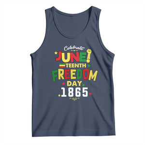 Celebrate Juneteenth 1865 Tank Top Freedom Day Black History Independence TS02 Navy Print Your Wear
