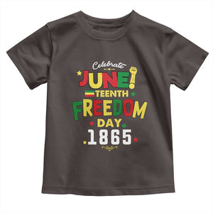 Celebrate Juneteenth 1865 Toddler T Shirt Freedom Day Black History Independence TS02 Dark Chocolate Print Your Wear