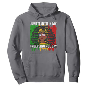 Juneteenth Is My Independence Day Hoodie Black Women Black Pride TS02 Charcoal Print Your Wear