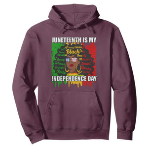 Juneteenth Is My Independence Day Hoodie Black Women Black Pride TS02 Maroon Print Your Wear