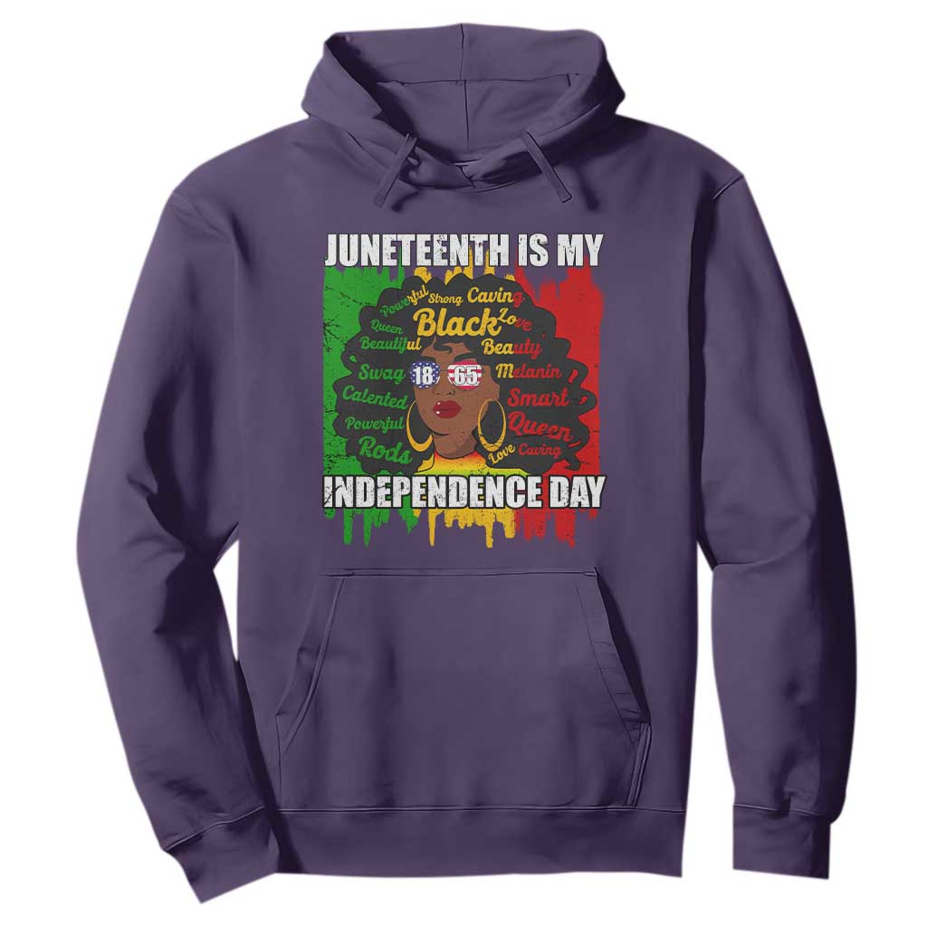 Juneteenth Is My Independence Day Hoodie Black Women Black Pride TS02 Purple Print Your Wear