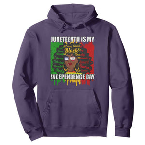 Juneteenth Is My Independence Day Hoodie Black Women Black Pride TS02 Purple Print Your Wear