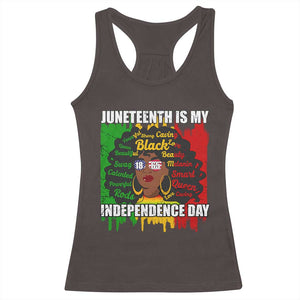 Juneteenth Is My Independence Day Racerback Tank Top Since 1865 African American Woman TS02 Dark Chocolate Print Your Wear