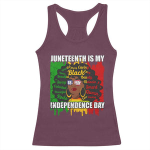 Juneteenth Is My Independence Day Racerback Tank Top Since 1865 African American Woman TS02 Maroon Print Your Wear