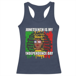 Juneteenth Is My Independence Day Racerback Tank Top Since 1865 African American Woman TS02 Navy Print Your Wear