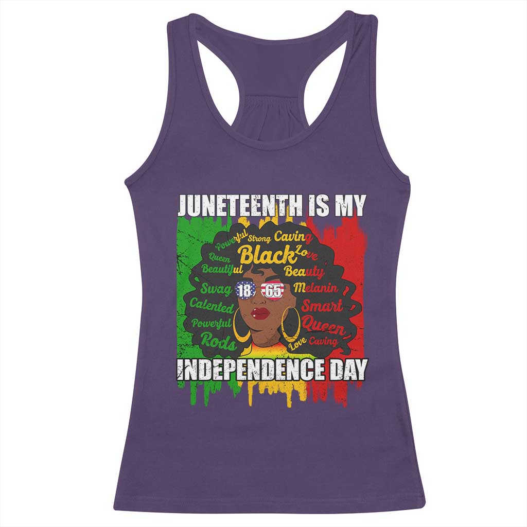 Juneteenth Is My Independence Day Racerback Tank Top Since 1865 African American Woman TS02 Purple Print Your Wear
