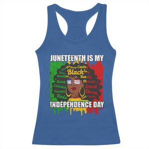 Juneteenth Is My Independence Day Racerback Tank Top Since 1865 African American Woman TS02 Royal Blue Print Your Wear