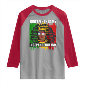 Juneteenth Is My Independence Day Raglan Shirt Since 1865 African American Woman TS02 Sport Gray Red Print Your Wear