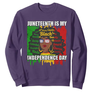 Juneteenth Is My Independence Day Sweatshirt Black Women Black Pride TS02 Purple Print Your Wear