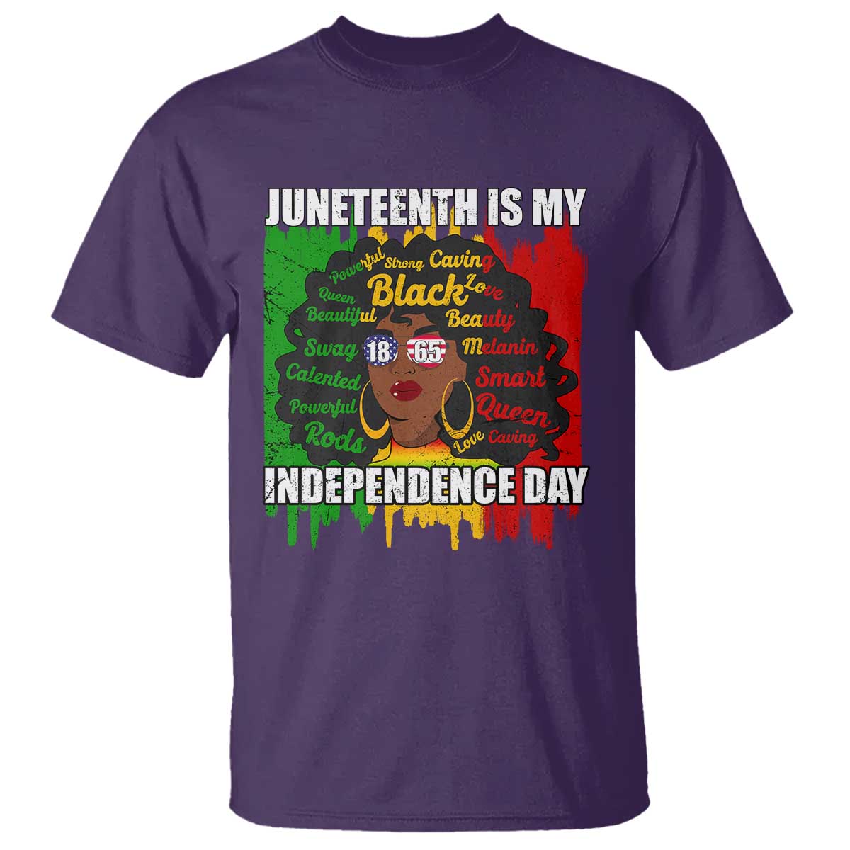 Juneteenth Is My Independence Day T Shirt Since 1865 African American Woman TS02 Purple Print Your Wear