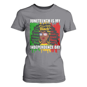 Juneteenth Is My Independence Day T Shirt For Women Black Women Black Pride TS02 Charcoal Print Your Wear
