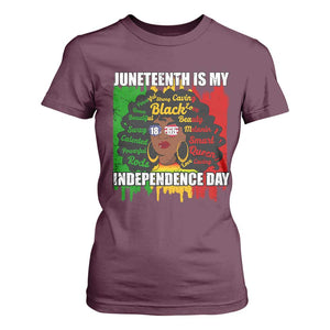 Juneteenth Is My Independence Day T Shirt For Women Black Women Black Pride TS02 Maroon Print Your Wear