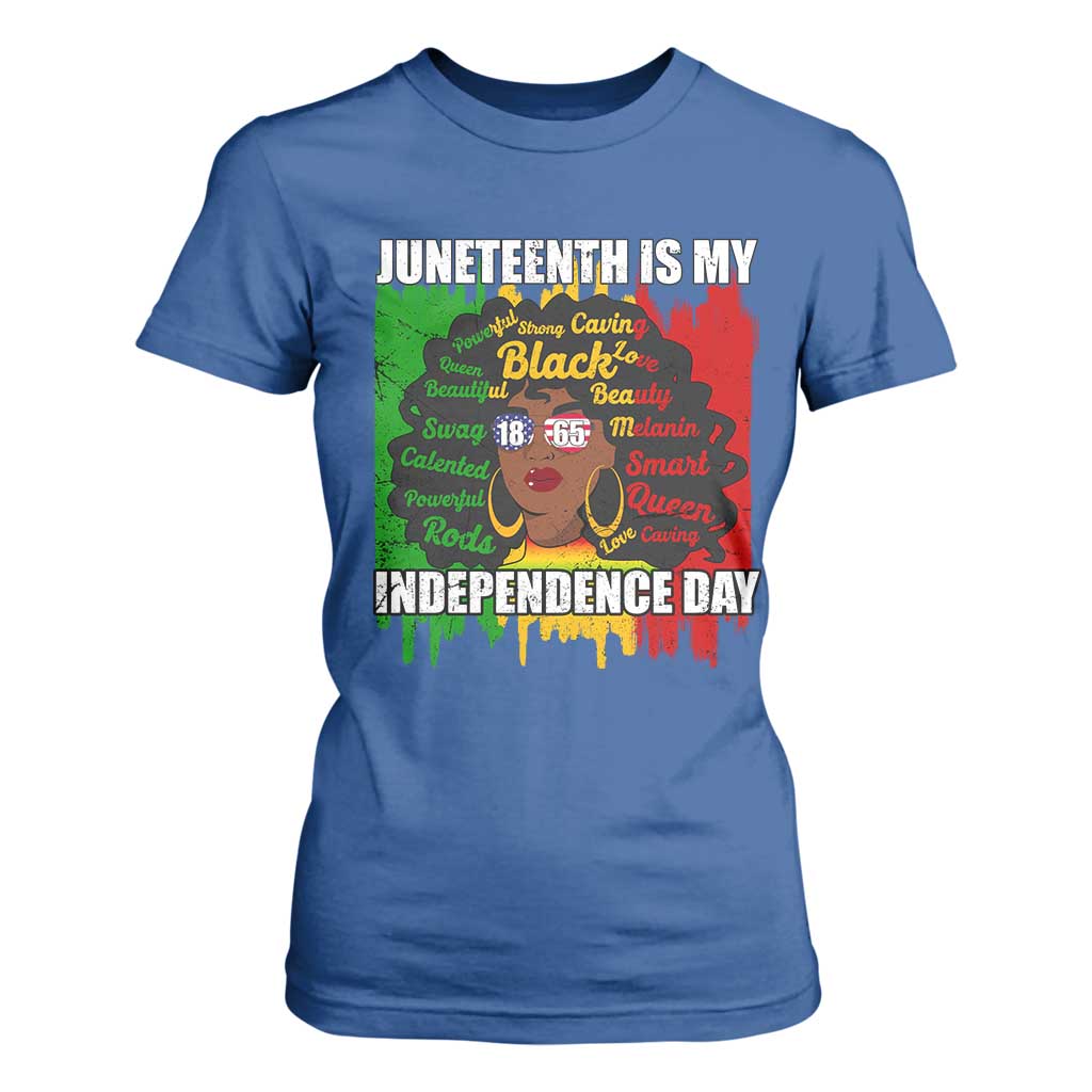 Juneteenth Is My Independence Day T Shirt For Women Black Women Black Pride TS02 Royal Blue Print Your Wear